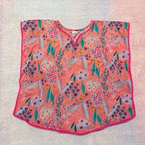 Cat & Jack Floral Swim Cover-up with Pompom Trim - Size 2T-3T